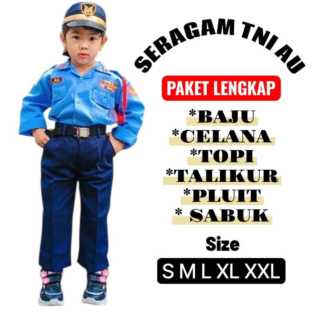 Baju Seragam TNI AU Anak Laki Laki Lengkap/Baju Seragam TNI AU Anak Perempuan/Seragam Baju TNI AU co
