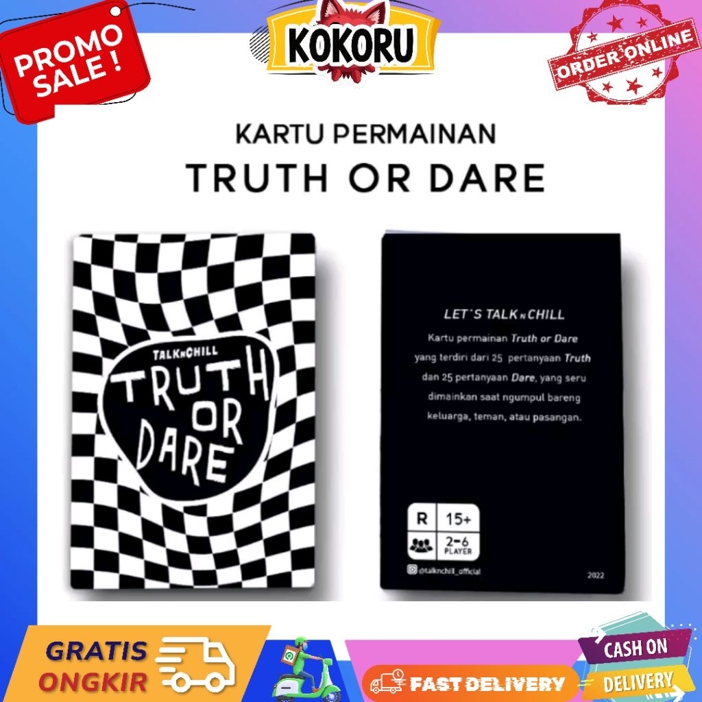 [READY] Kartu Permainan Truth Or Dare Edisi Teman Nongkrong Obrolan Seru