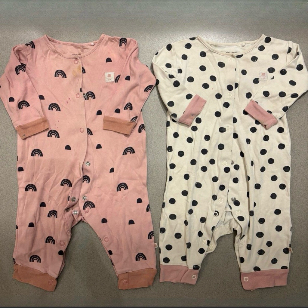 TAKE ALL 2PCS ORI NEXT BABY GIRL SLEEPSUIT PIYAMA BAYI CEWEK NEWBORN 3M