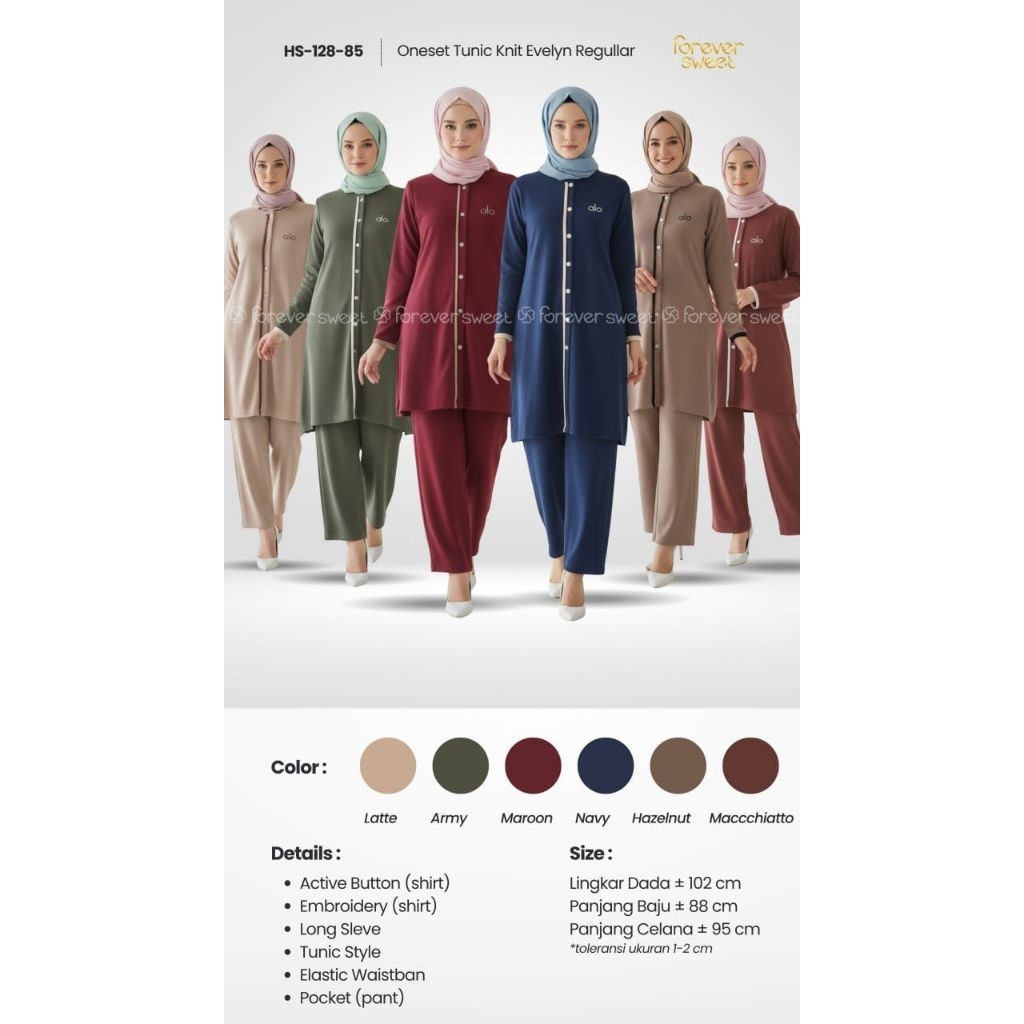 TOKO AFIQAH BUKITTINGGI - SETCEL TUNIK KNIT