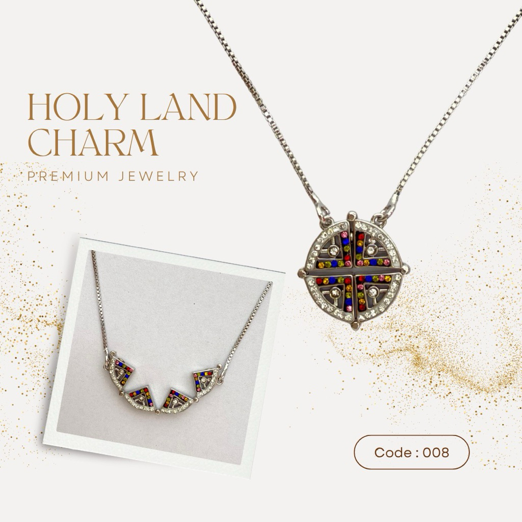 Holy Land Charm 008 – Jerusalem Cross Premium Necklace dari Bethlehem