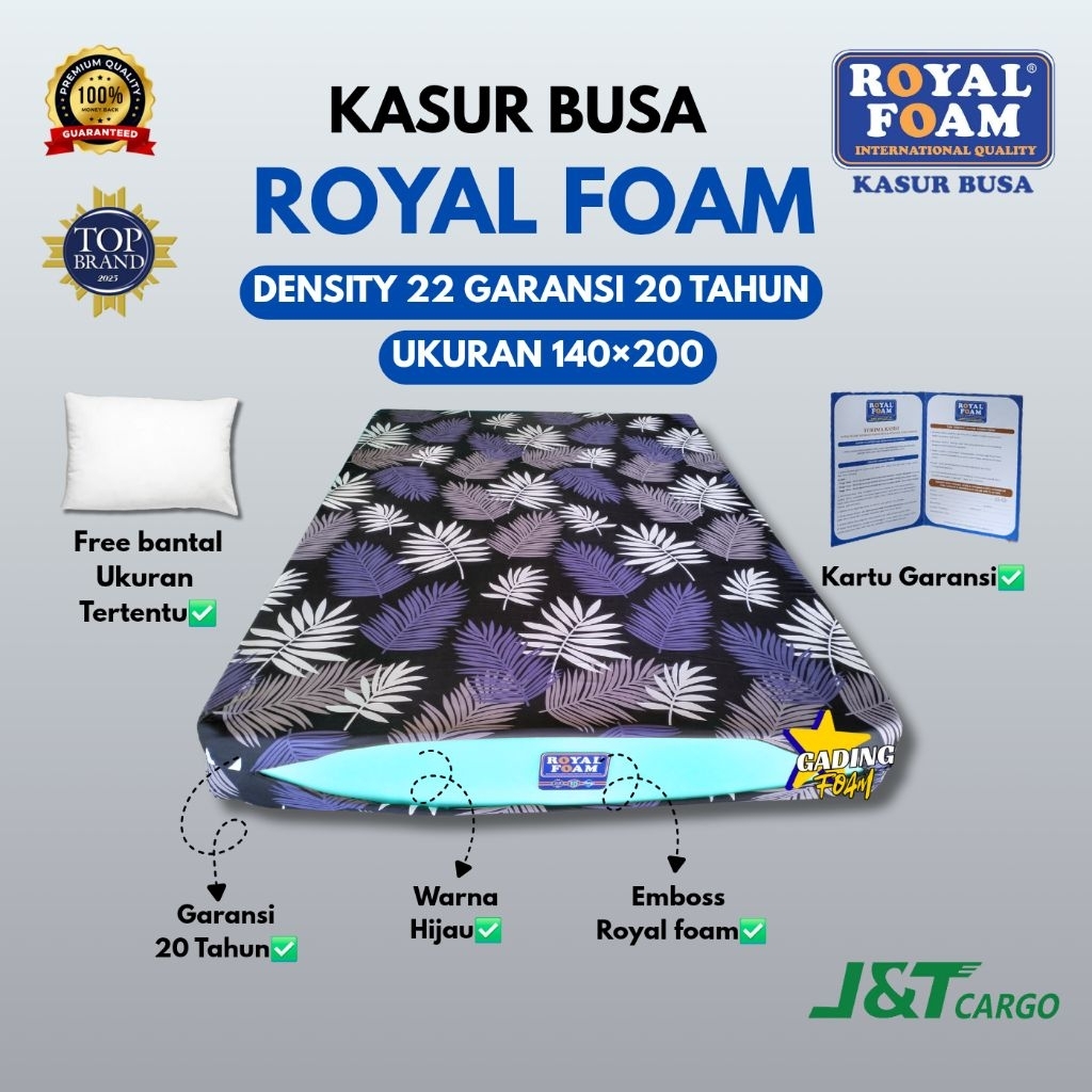 Kasur Busa Royal Foam D22 Ukuran Single 140×200 Kasur Royal Premium Anti Kempes Garansi 20 Tahun