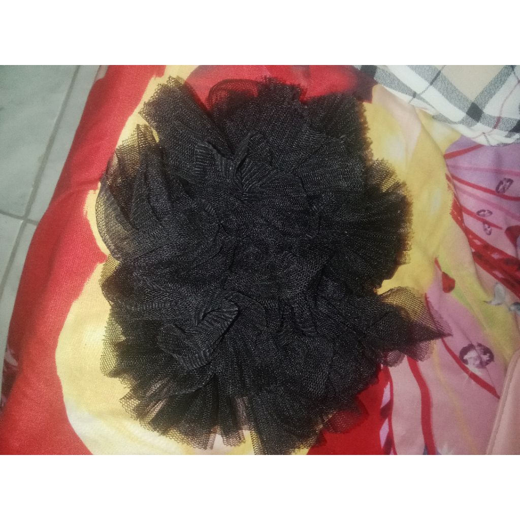 Cepol Rambut Jumbo Jaring Hitam – Pentol Sanggul / Hair Bun Besar Preloved