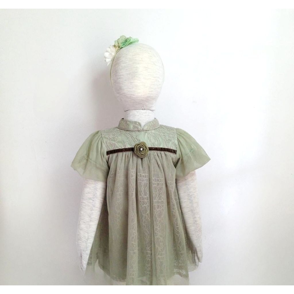 Sewa Dress Birthday Party Anak Sage Bloom Dress | Dress Pesta & Ulang Tahun Anak Elegant