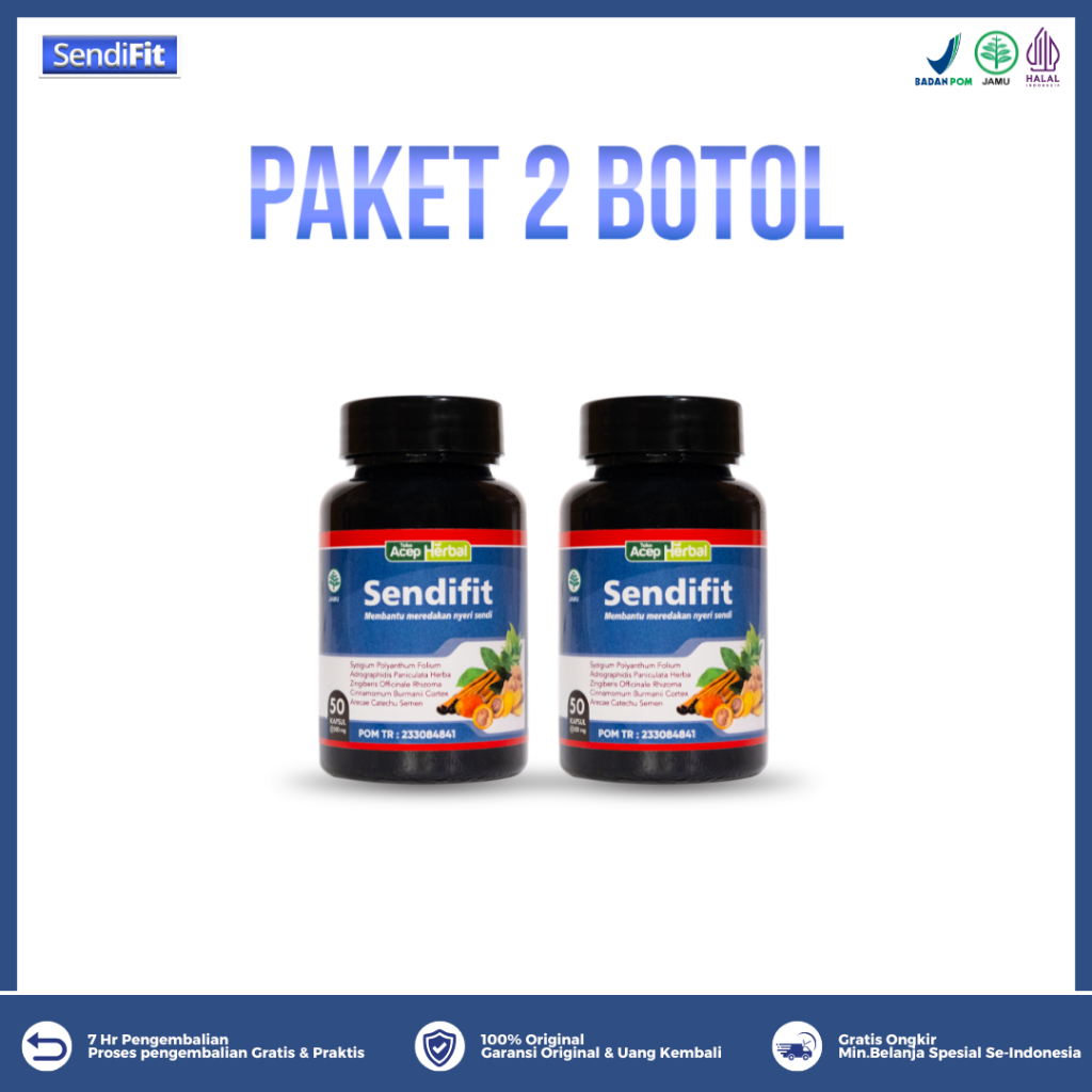 PAKET HEMAT SENDIFIT Obat Sakit Lutut - Lutut Sakit Saat Di Tekuk - Lutut Bunyi Krek  Isi 50 Kapsul