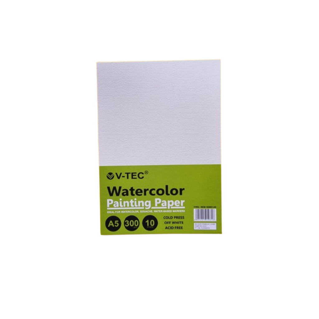V-Tec Watercolor Paper 300 Gsm / A5 (10 sheets) / Watercolor Paper / Paper 300 Gsm