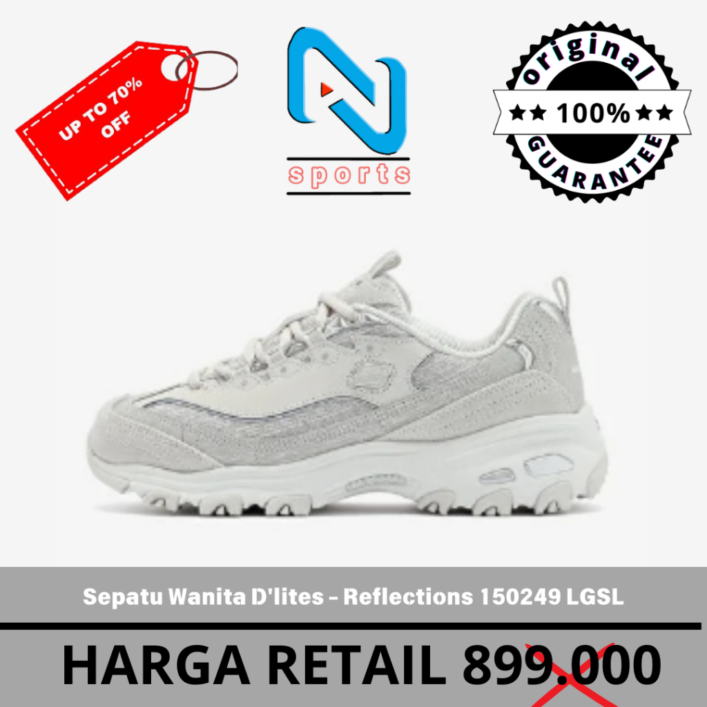 Sepatu Skechers Wanita D'lites - Reflections 150249 LGSL Original 100%