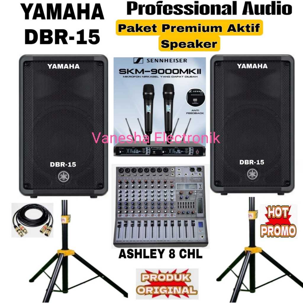 Paket sound system profesional audio YAMAHA DBR15 DBR 15 original full set