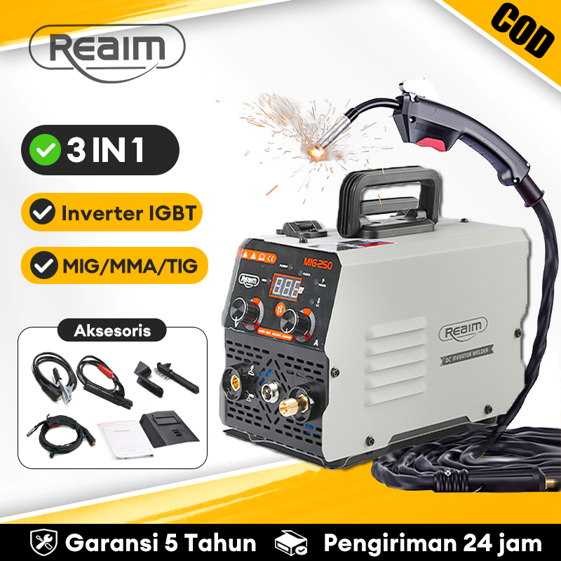 Reaim Mesin Las MIG-250 mesin las listrik 120A IGBT Welding machine Mesin Travo Las Mesin trafo las 