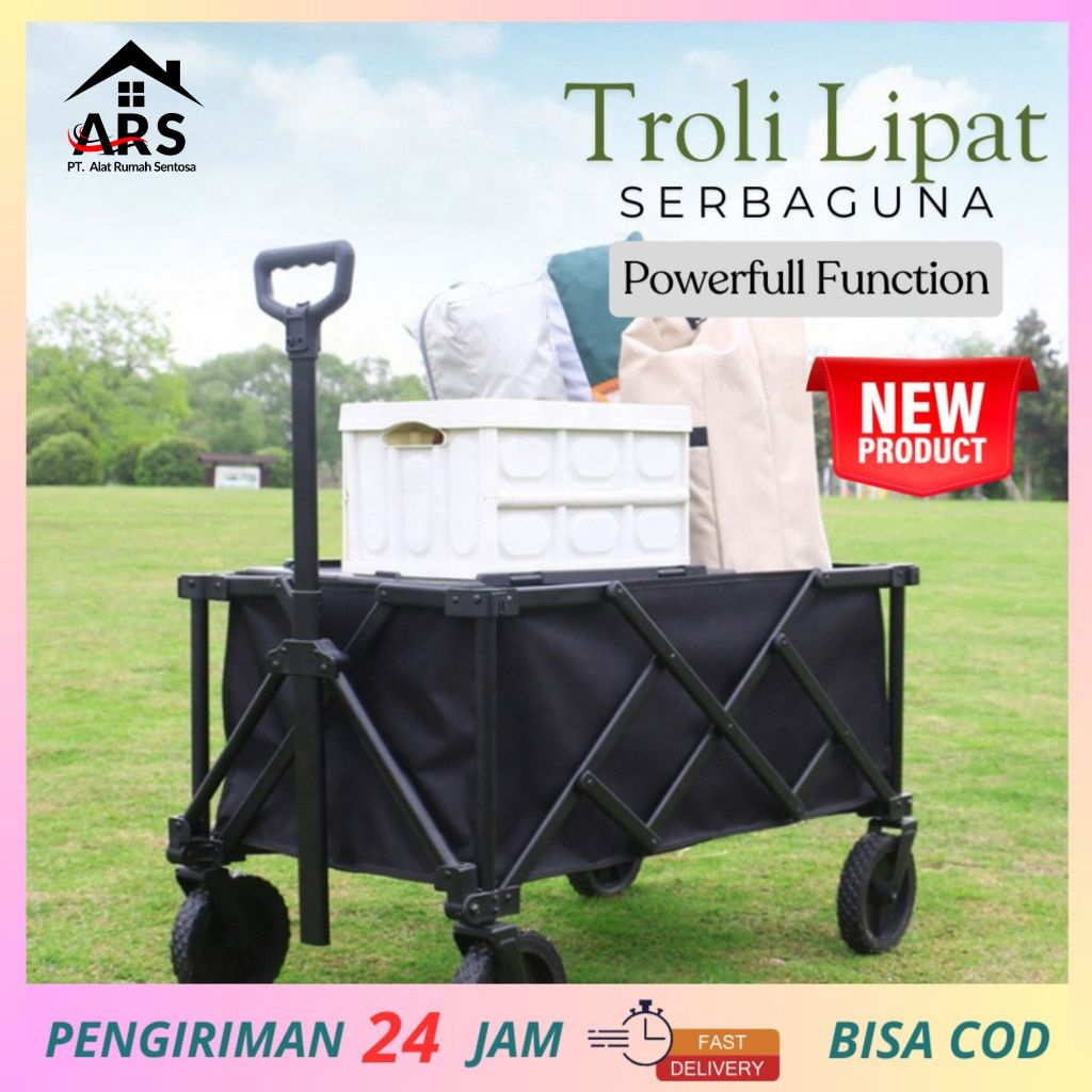 ARS - Troli Barang Camping Outdoor Trolley Lipat Troli Barang Camping Outdoor Trolley Lipat Premium 