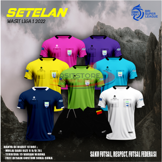 SETELAN BAJU WASIT FUTSAL MLLS 2022 BAJU DAN CELANA ( MLLS , SAKU FUTSAL, RESPECT, FUTSAL FEDERASI )