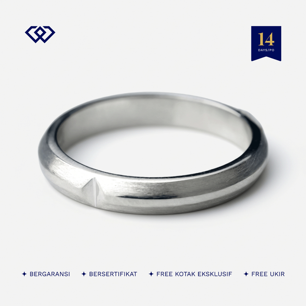 Winata Jewelry Cincin Single Perak Silver Cowok