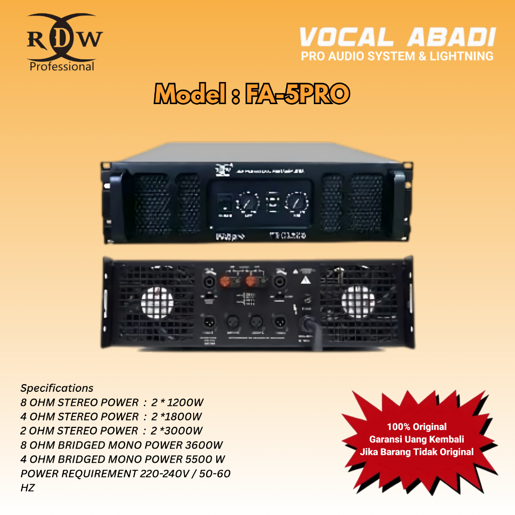 POWER AMPLIFIER RDW FA-5PRO
