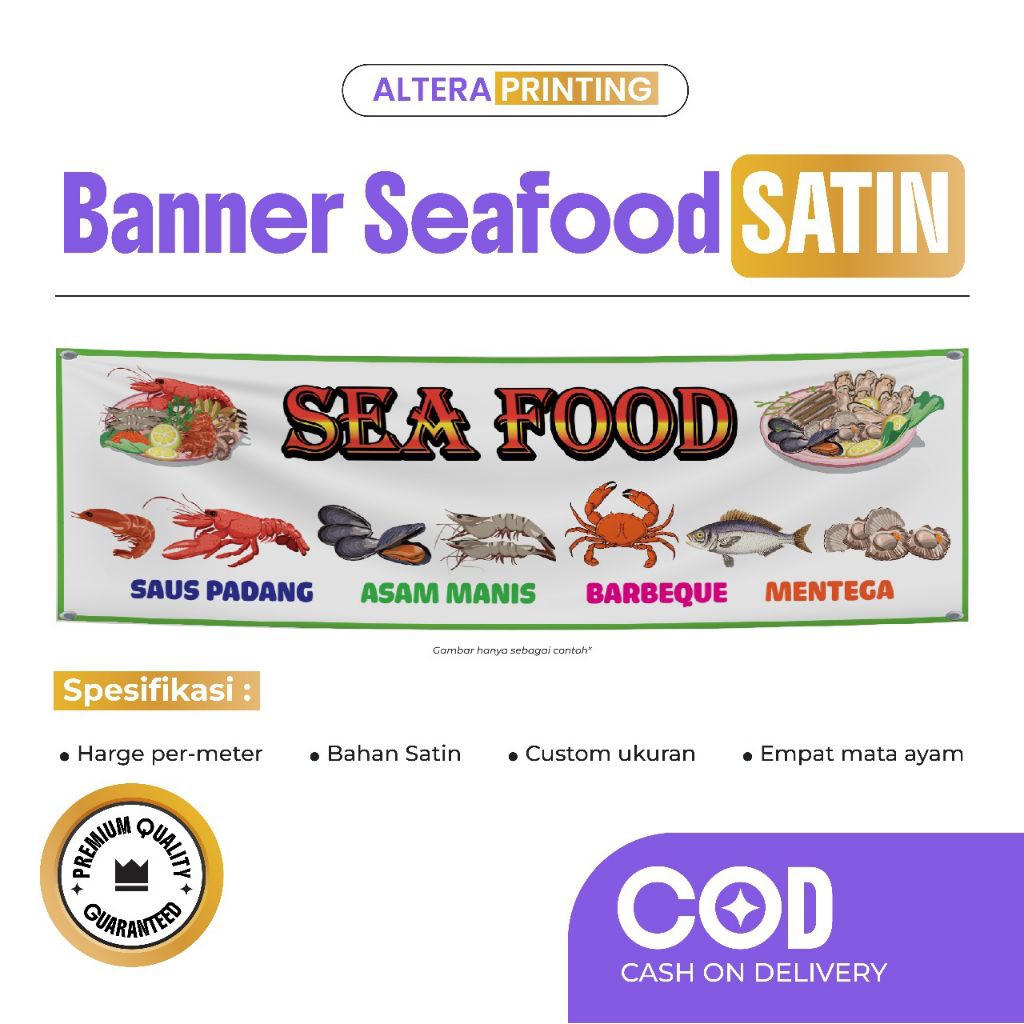 ALTERA Sidoarjo - Bannter Kain Satin Seafood Pecel Lele Lalapan Siap Kirim