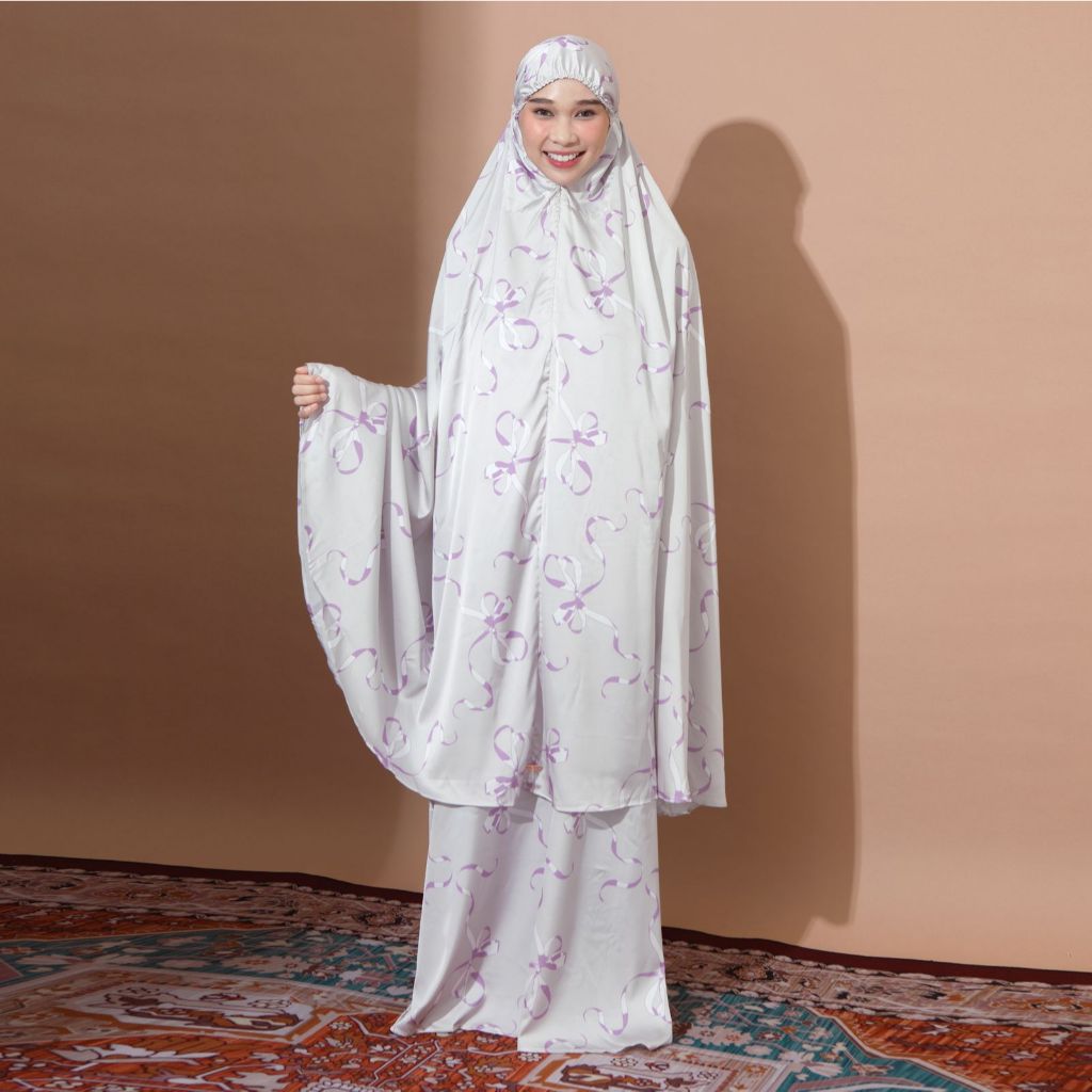 Lozy Hijab - Coquette Prayer Set Series 2 (Mukena Set Pattern Coquette Bahan Silk)