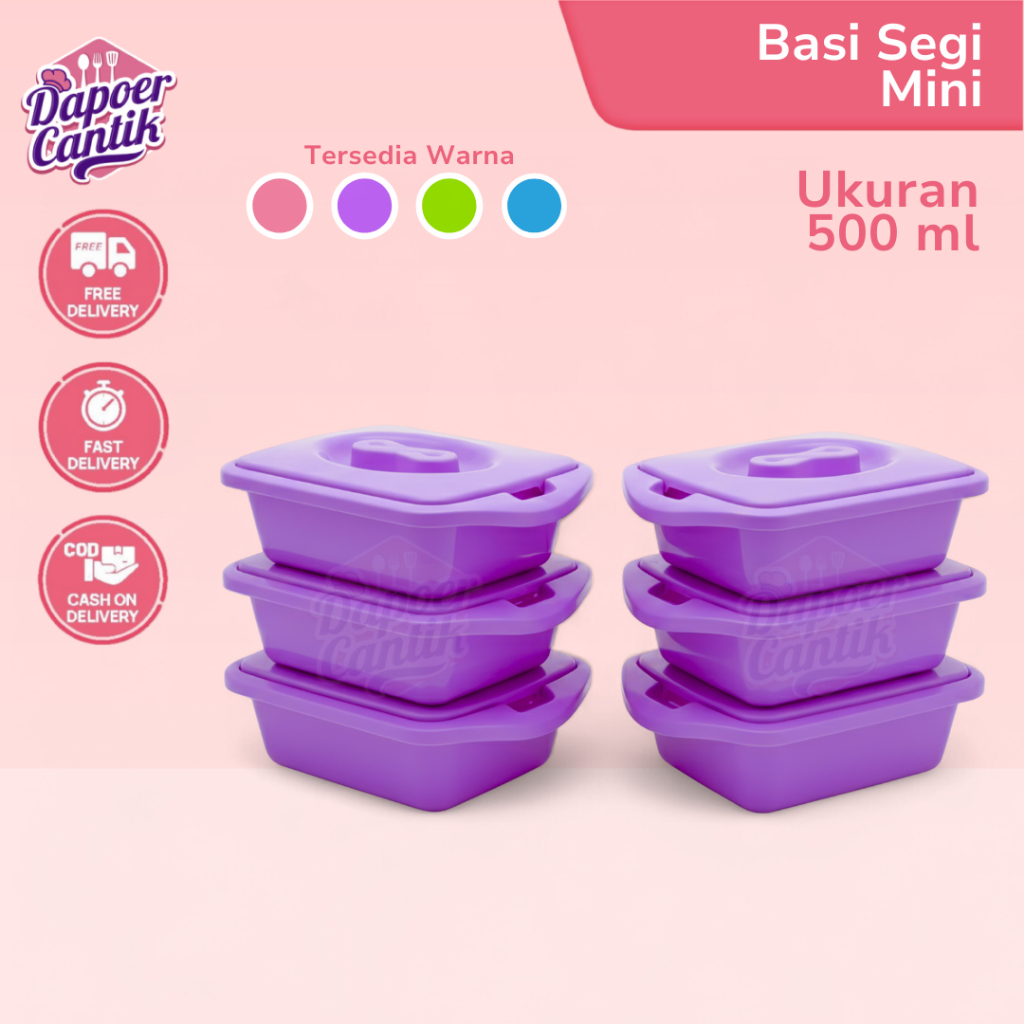 Prasmanan Set Mini Basi Set mini Wadah Penyimpanan 500 ml Food Grade bisa COD Tahan panas Segi Warna