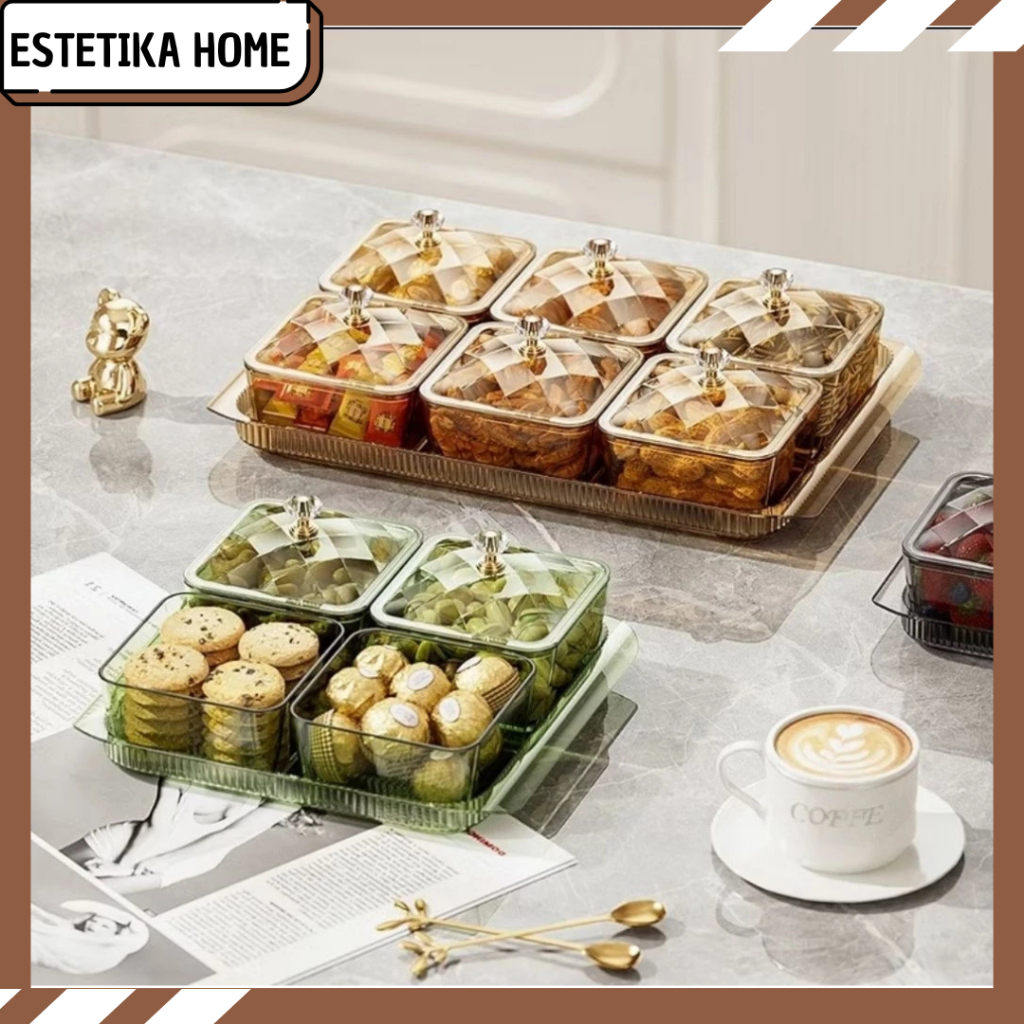 ESTETIKA HOME TOPLES SET NAMPAN - Toples Set Snack Tempat Saji Snack Cemilan
