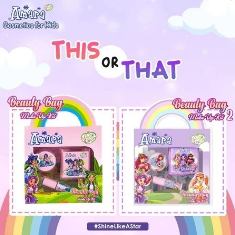 Amara Beauty Bag Make Up Kit  Hadiah makeup anak lipstick eyeshadow bedak anak aman ber bpom lip