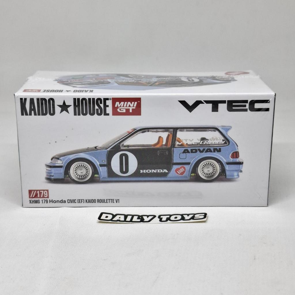 Mini GT x Kaido House #179 Honda Civic (EF) Kaido Roulette V1 Light Blue Sealed
