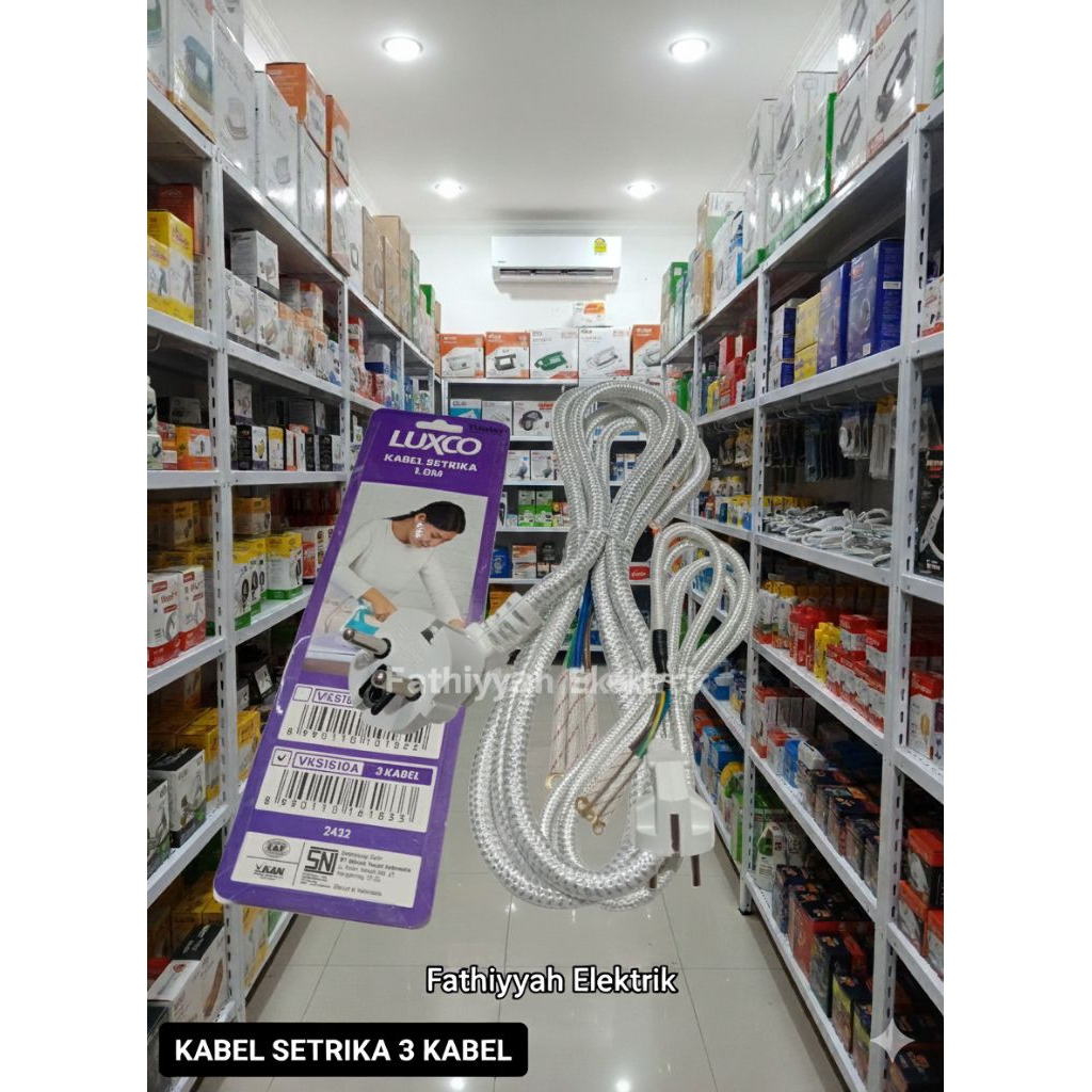 Kabel setrika luxco 3 kabel (grounding) - colokan syandard EU kuat dan tahan lama