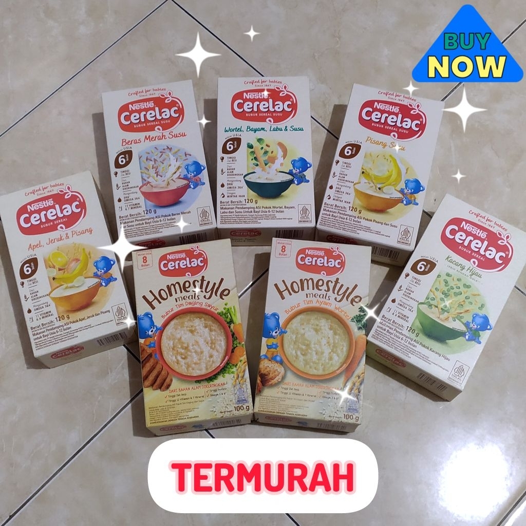Cerelac Bubur Sereal Tim Susu All Varian 6+ 20gr, 8+ 120gr