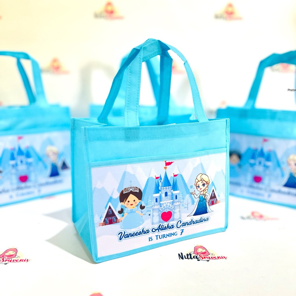 Goodiebag Ulang Tahun Anak Tas Souvenir Ultah Custom Frozen FREE DESAIN Bebas Request