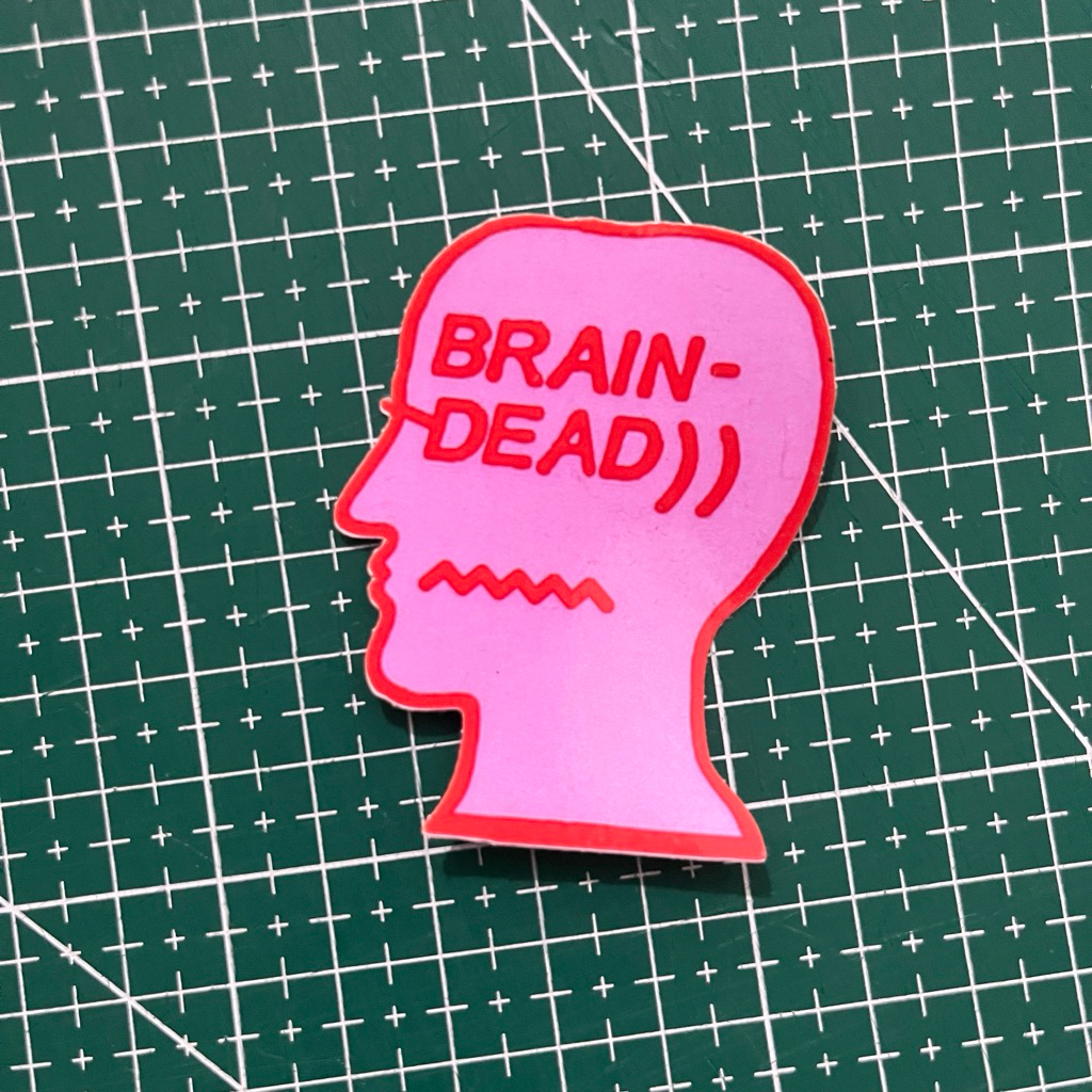 STICKER BRAIN DEAD PINK HEAD