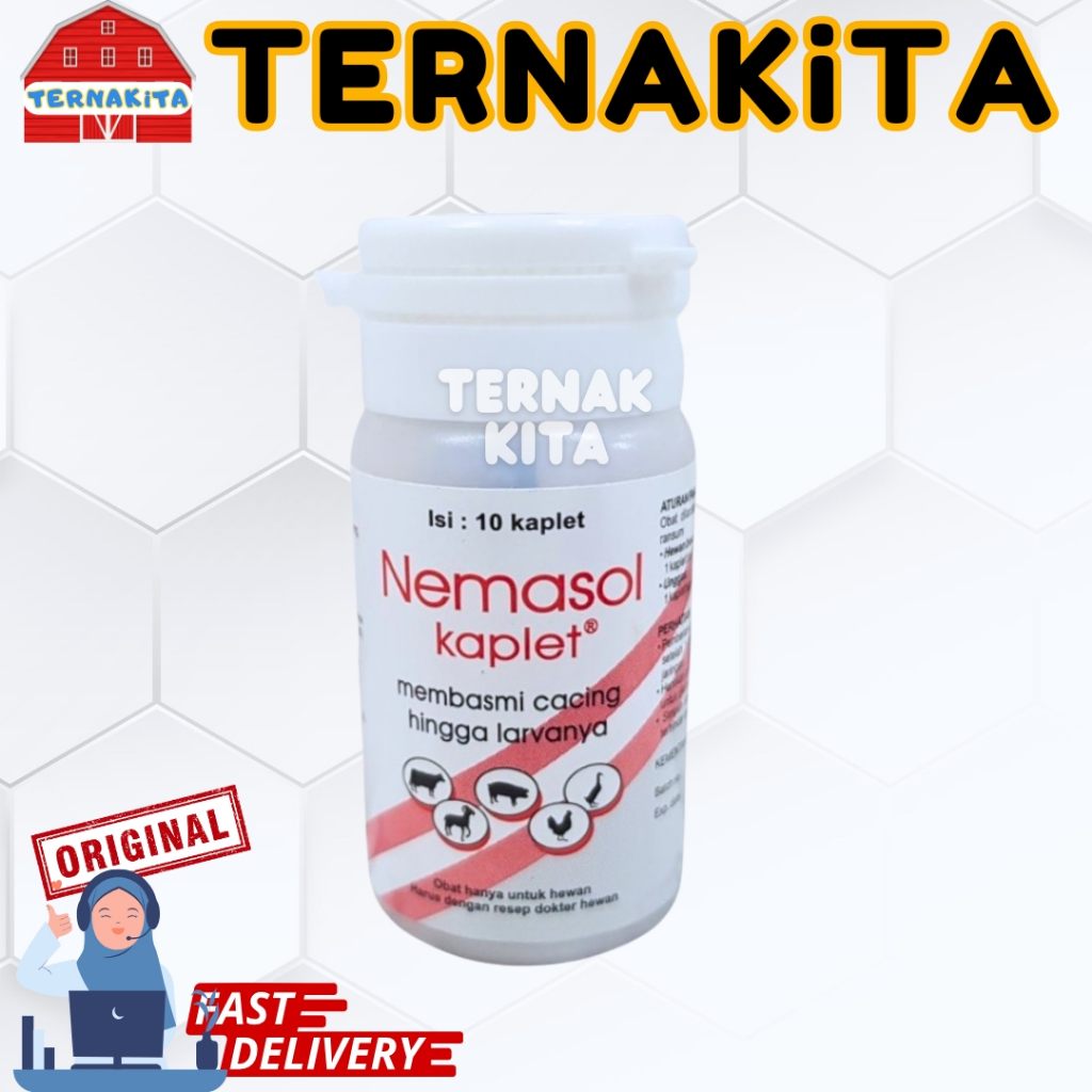 NEMASOL 10 KAPLET - Obat cacing sapi kambing babi unggas kerbau kuda