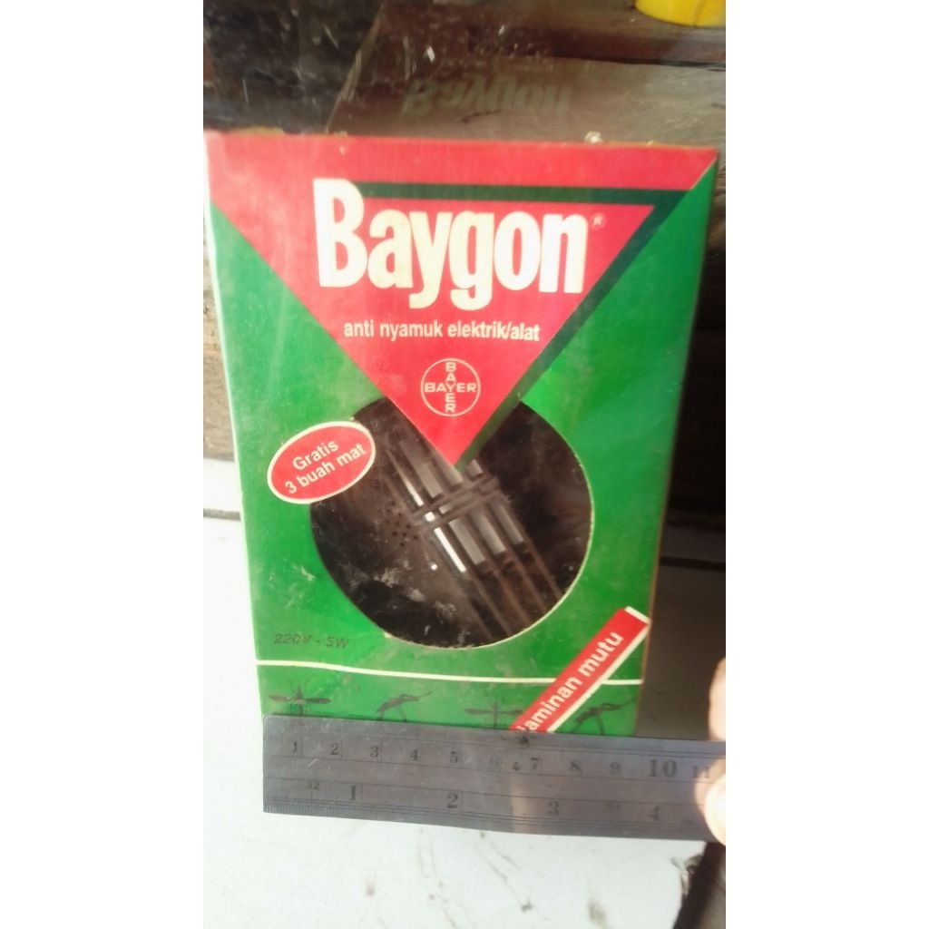 baygon bayer mat asli produk lama tahun 1990 obat nyamuk elektrik, alat pemanas heater set isi 3 mat