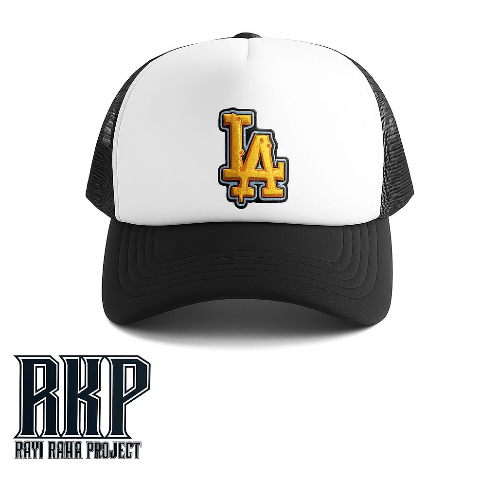 Topi jaring dengan logo LA