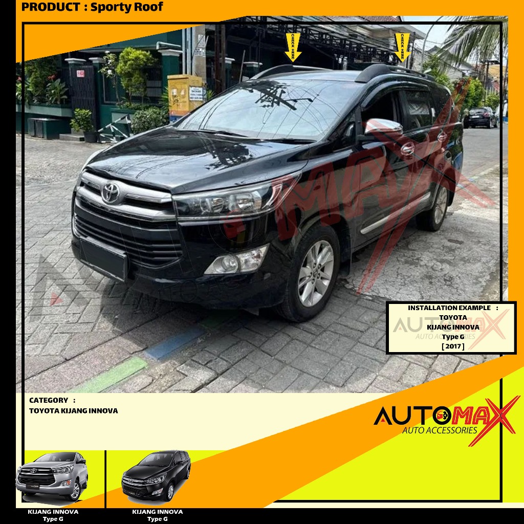 SPORTY ROOF / ROOF RAIL SPORTY DAITONY ALL NEW KIJANG INNOVA 2015 UP