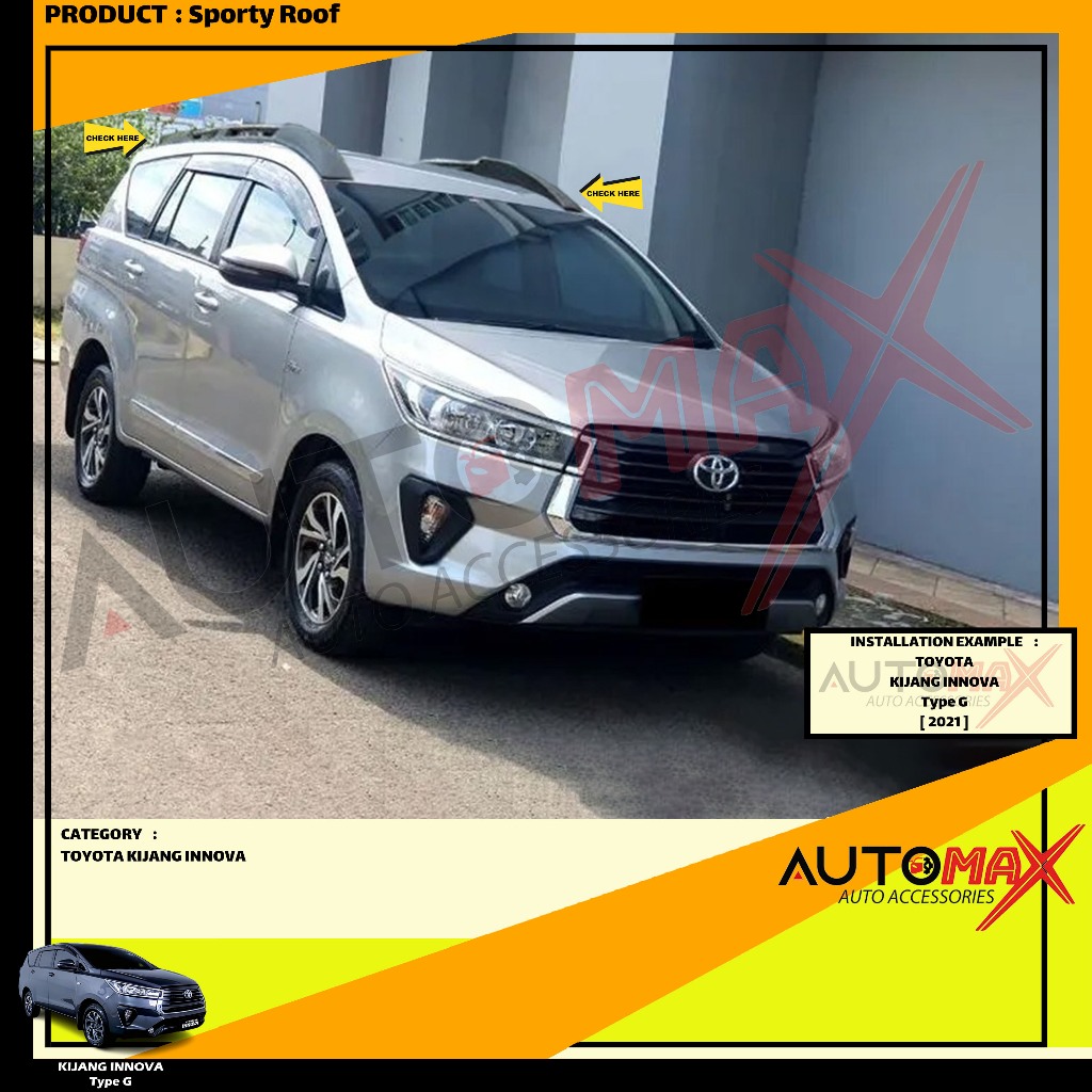 SPORTY ROOF / ROOF RAIL SPORTY DAITONY NEW KIJANG INNOVA 2020 UP