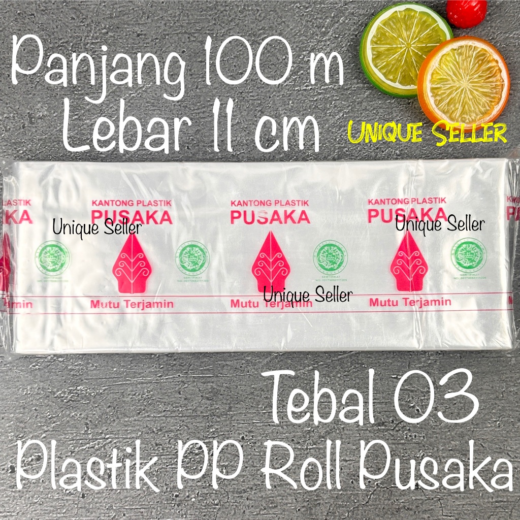 Baru Plastik Pp Roll 11Cm 11 Cm Tebal 03 Panjang 100M Pusaka Plastik Roll Pembungkus Kacang Biji