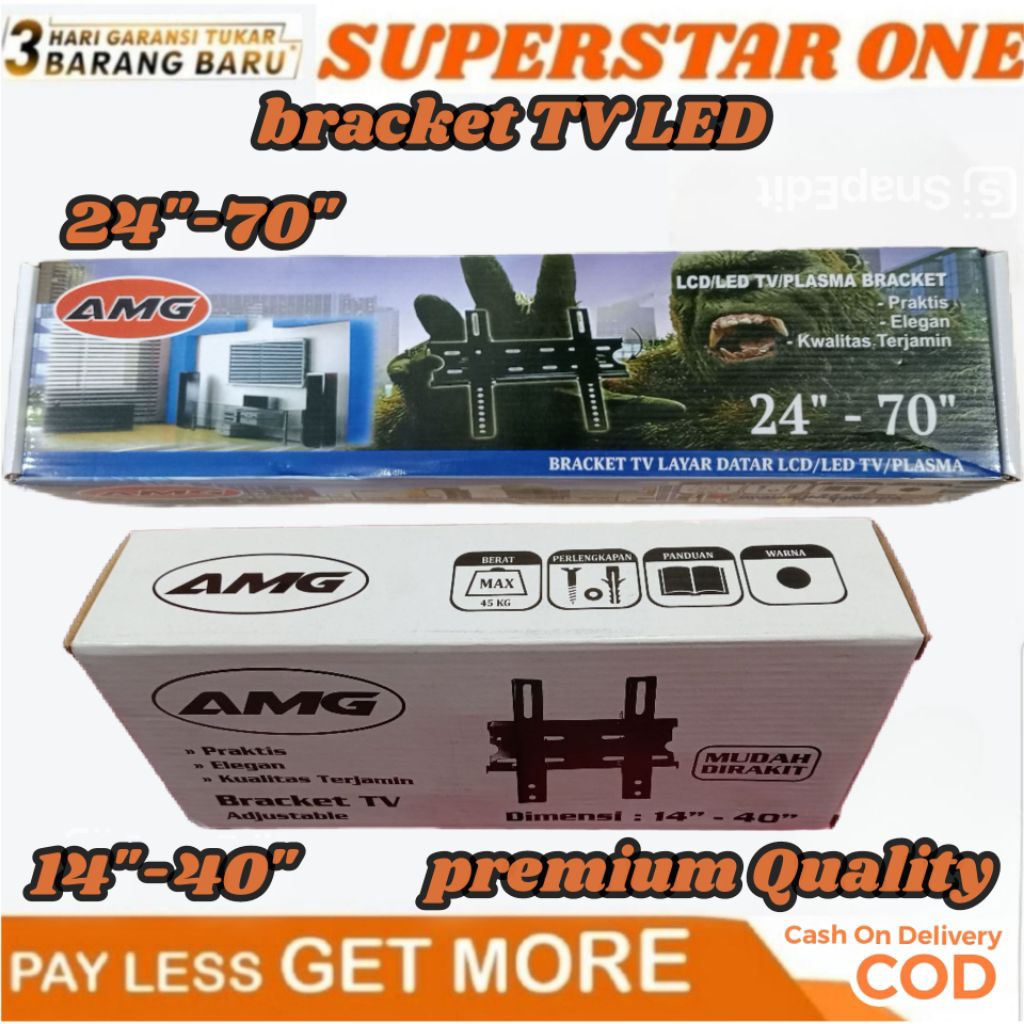 bracket TV led 14 inch - 40 inch/bracket TV led 24 inch - 70 inch