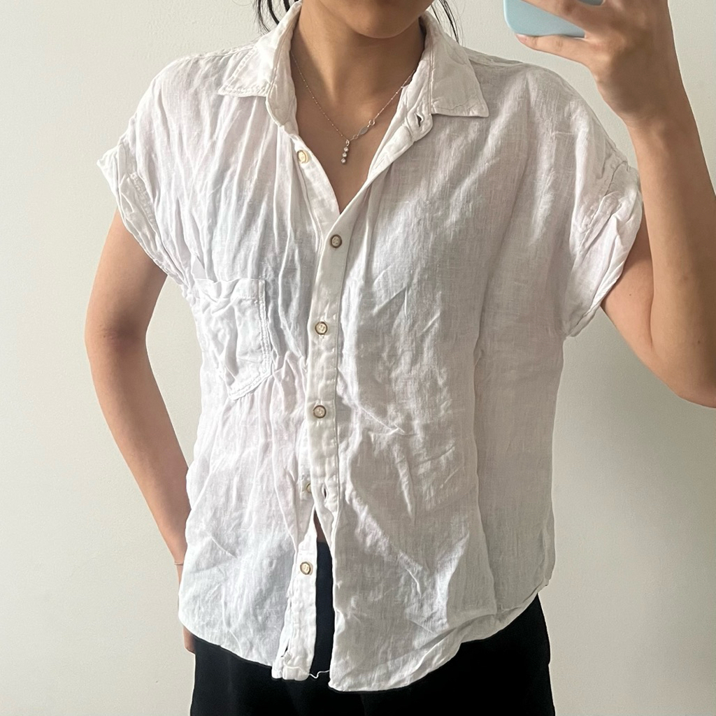 Kemeja Linen Lengan Pendek Zara