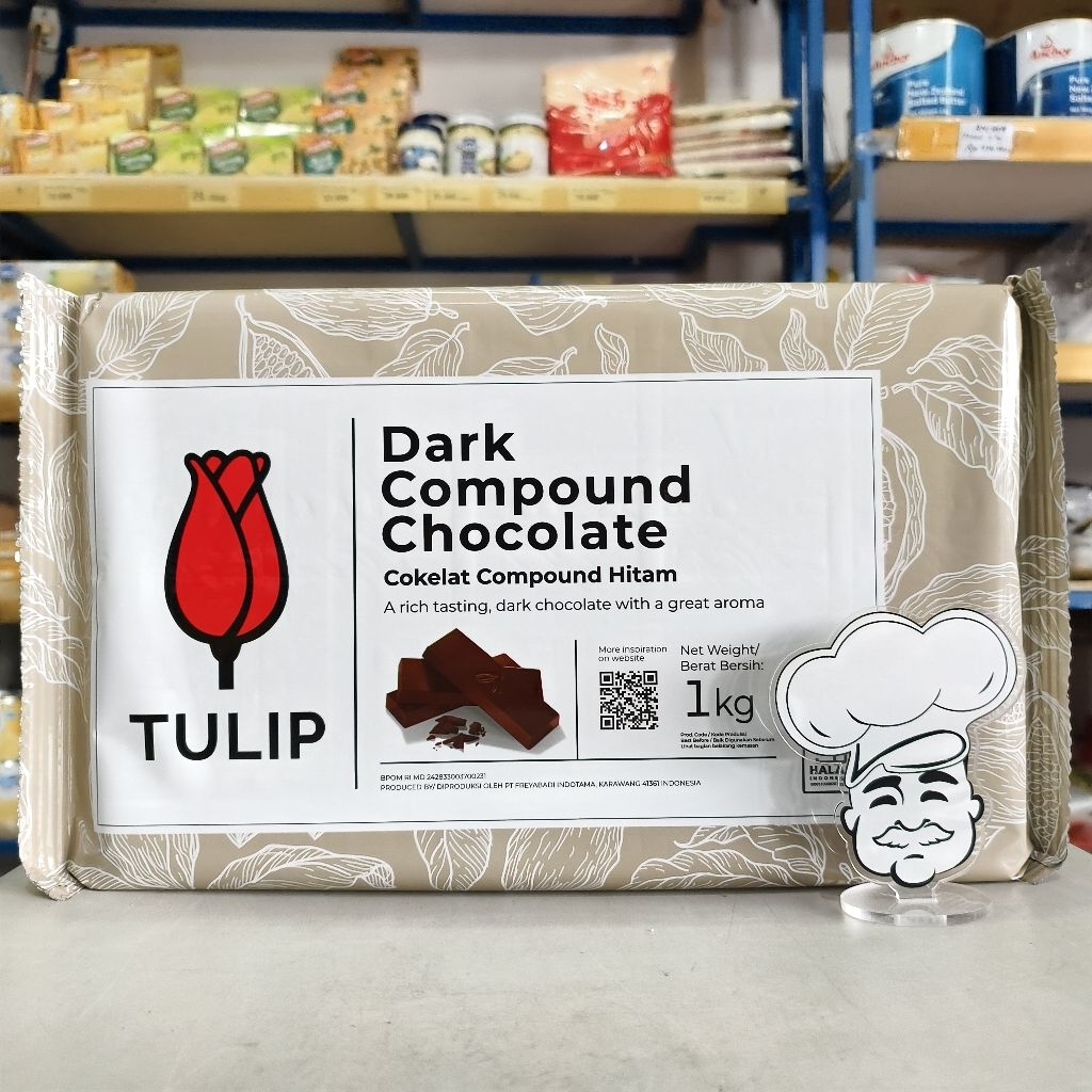Tulip Dark Chocolate Compound 1Kg / Dark Coklat Tulip 1Kg / Coklat Dark Compound Tulip