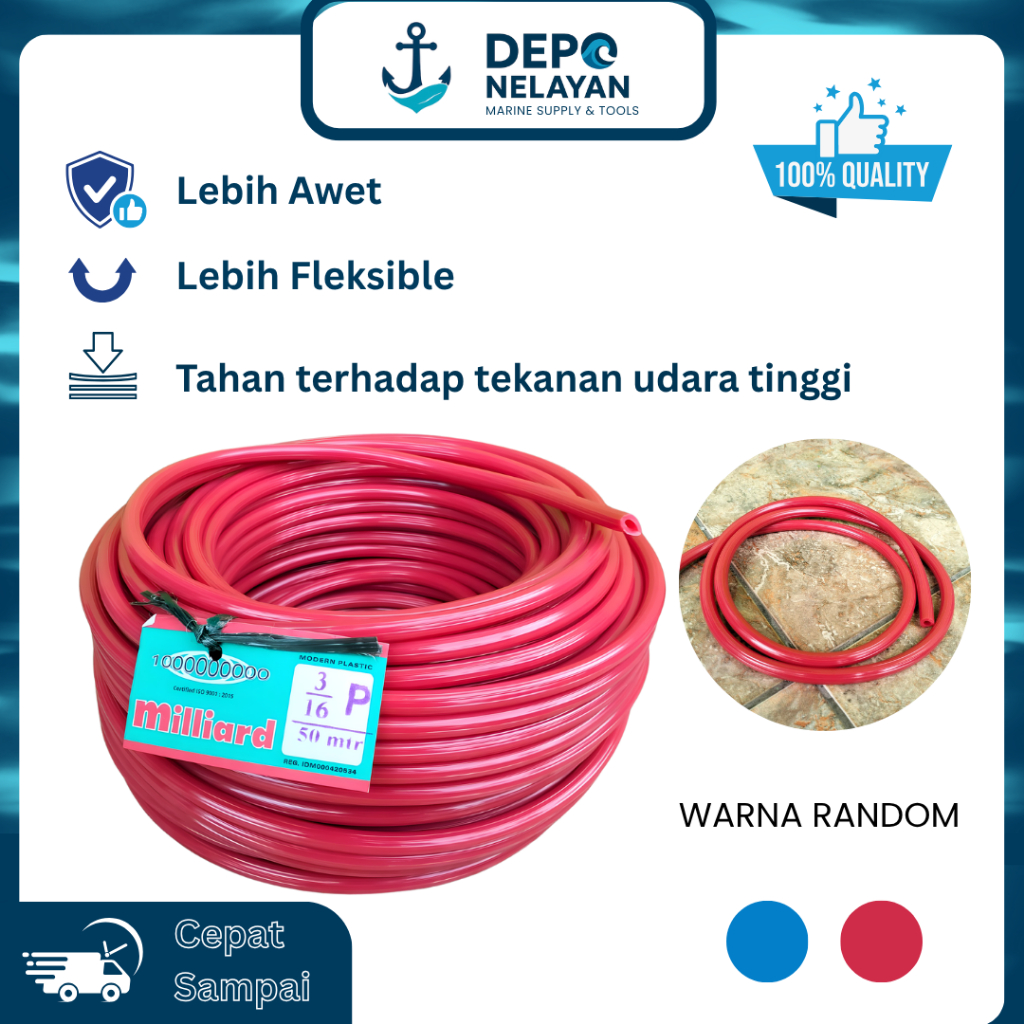 Milliard Selang Pompa Sepeda Angin Ukuran 3/16 Harga Permeter / Ban sepeda motor / Ban mobil / Ban s