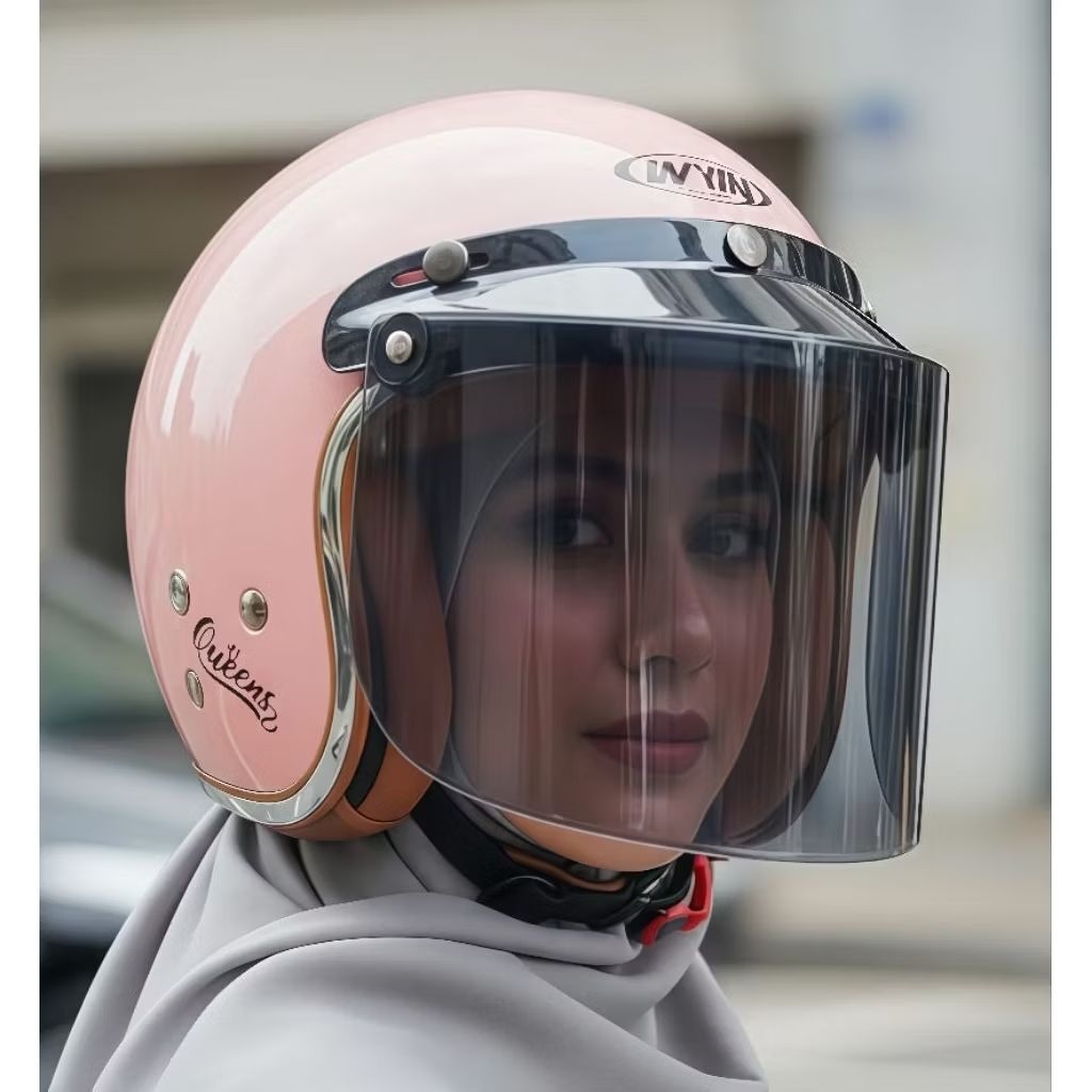 [Bundle Hijab]Helm Bogo SC Hijab Friendly Helm Hijab Retro Classic Wanita Dewasa Original SNI