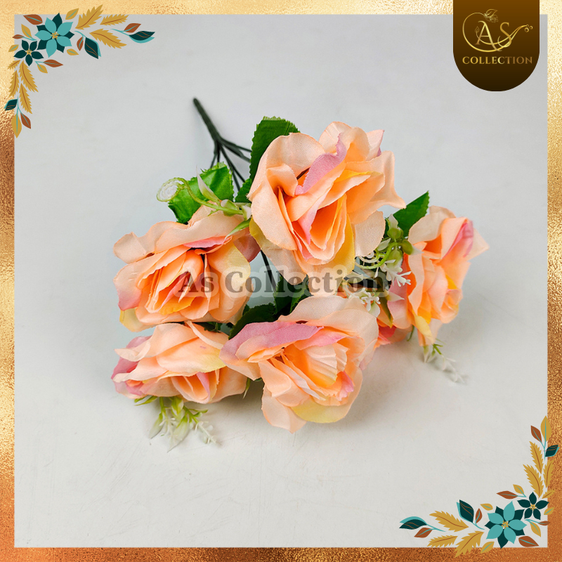 BUNGA ROSE MAWAR (S) 7 TANGKAI/MAWAR MURAH/WANGI MAWAR/BUNGA PLASTIK/DEKORASI/IMPORT