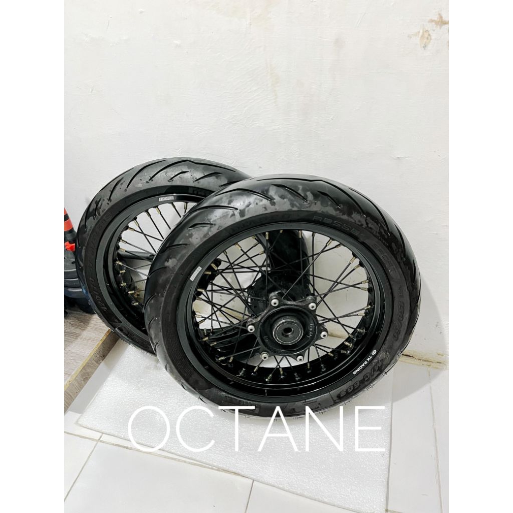 Wheelset Supermoto TK RACING 300/350 PNP CRF 150 BAN PIRELLI