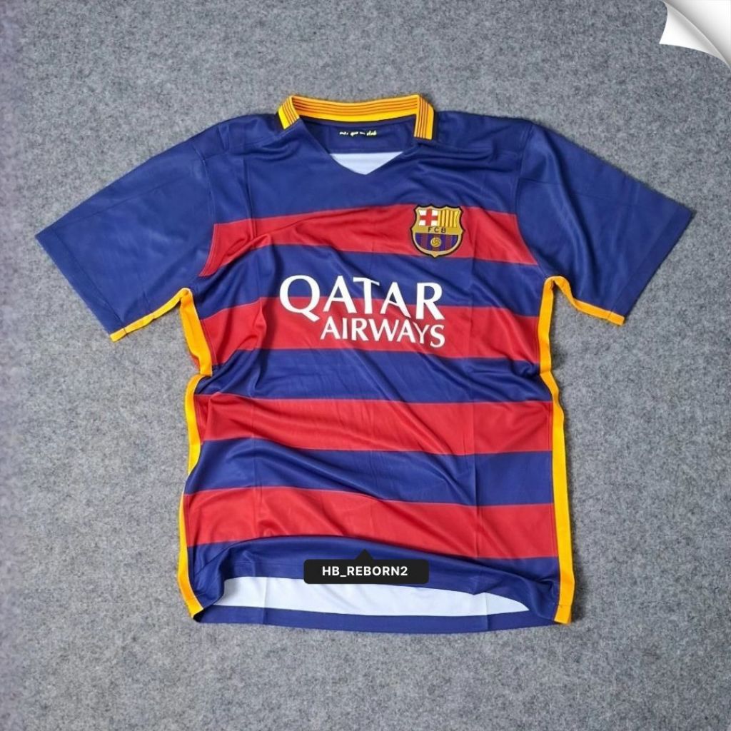JERSEY BOLA RETRO BARCELONA HOME 2015/2016 GRADE ORI TOP QUALITY / BAJU SEPAK BOLA DEWASA PRIA CLASS