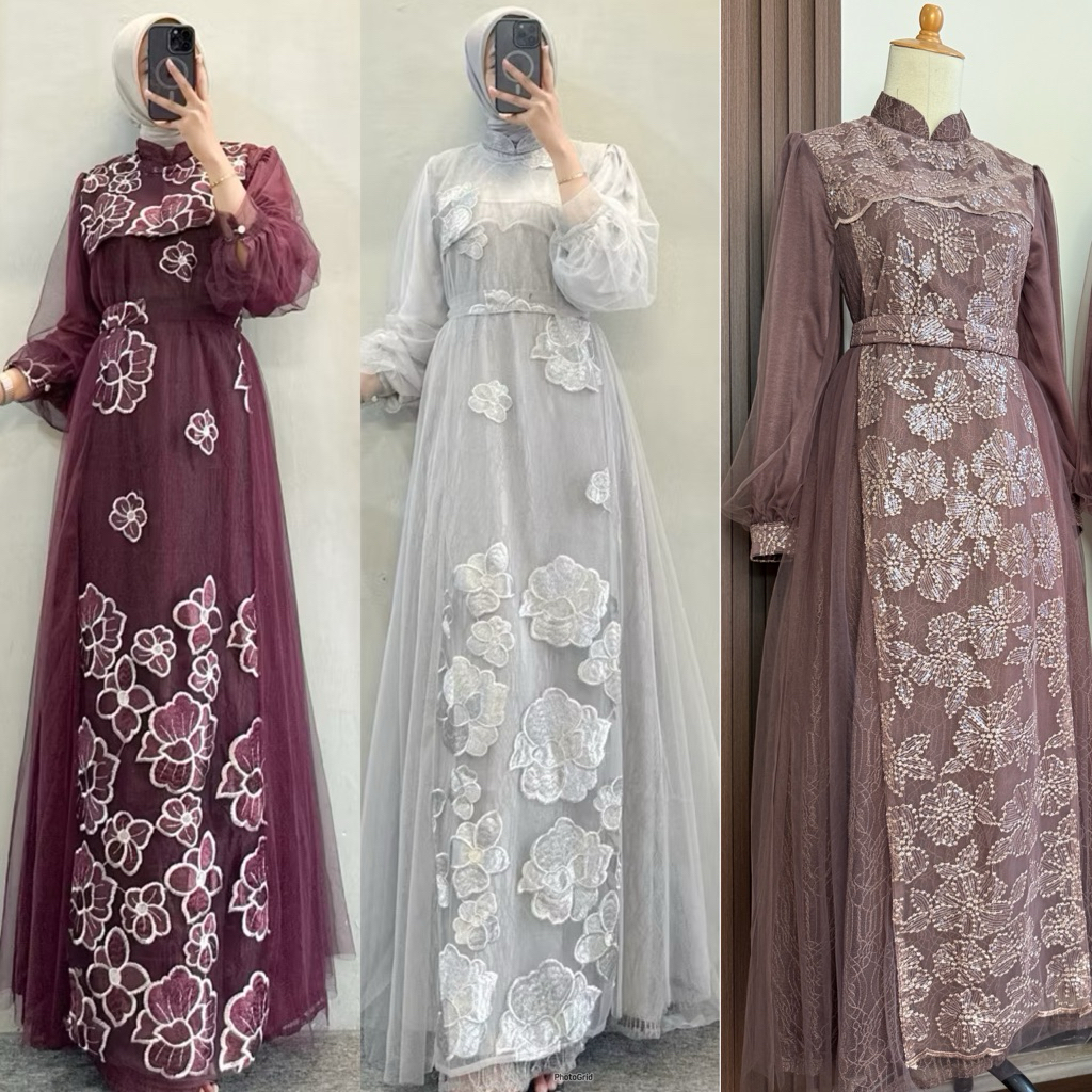 AMIRA DRESS | Dress brukat premium | outfit Kondangan