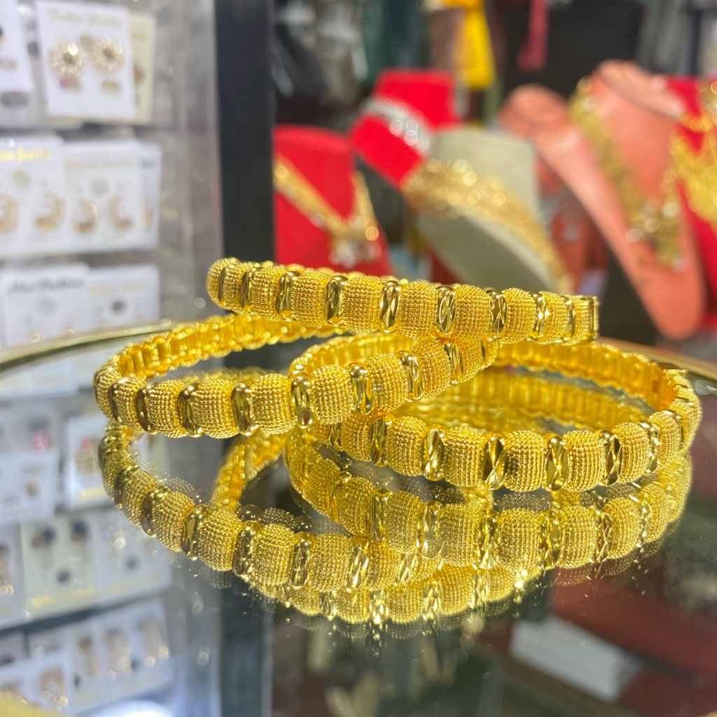 Glorys Jewellery ~ Gelang Keroncong Ketumbar Dove Besar Isi 3Pcs Warna Mas 24 Tembaga Cooper Aloy 18