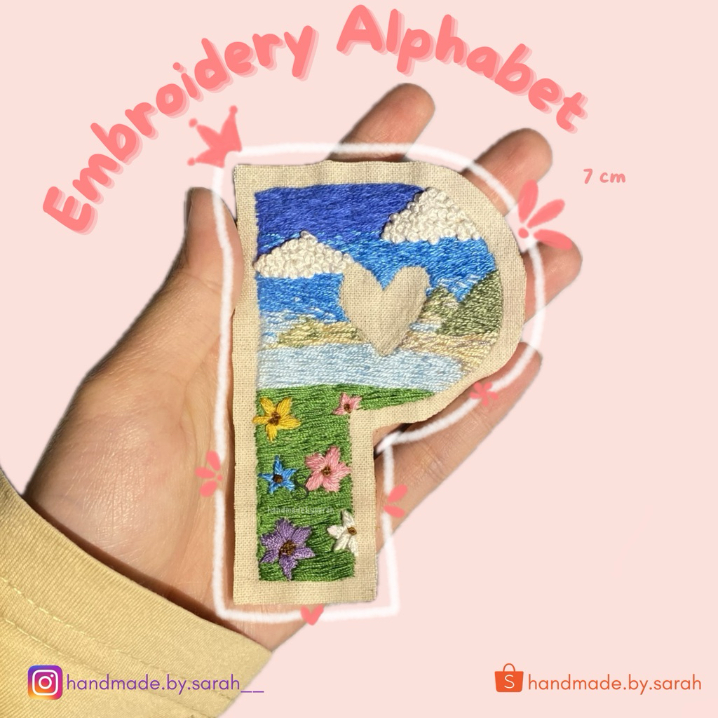 [7 cm] Custom Embroidery Patch / Embroidery Aplhabet / Sulaman Nama & Desain Handmade (PELUNASAN)