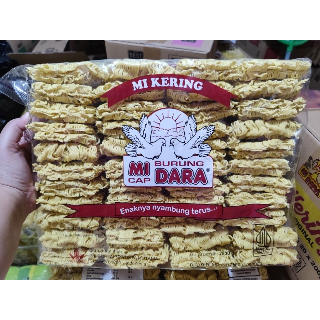 Mie kering burung dara isi 44 pc berat 2,95gr