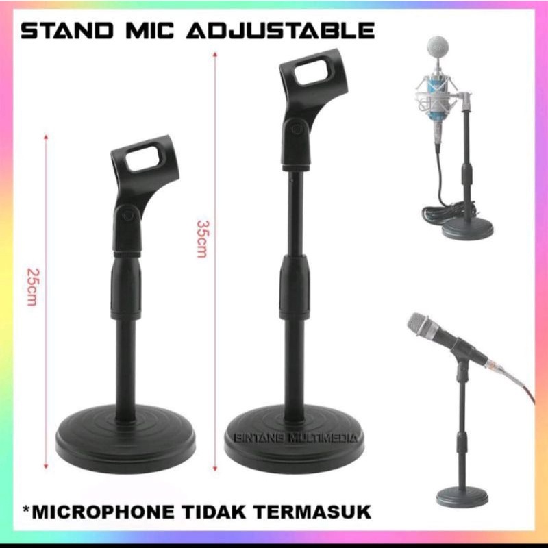 HD 26 stand holder microphone / holder dudukan microphone / stand holder mic adjustable