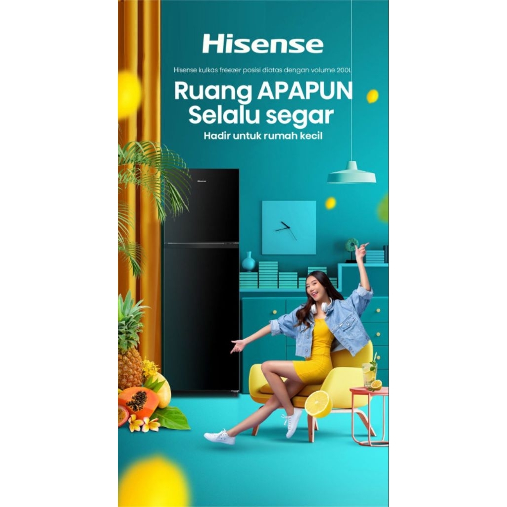 . (INSTAN PLM) HISENSE KULKAS 2 PINTU RT218N4IBN
