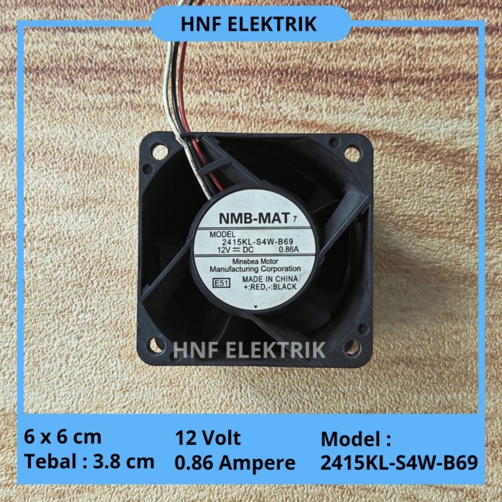 Fan NMB DC 12V 0,86A 6 × 6 cm Kipas DC 6 x 6 cm 12V 0.86A High Speed