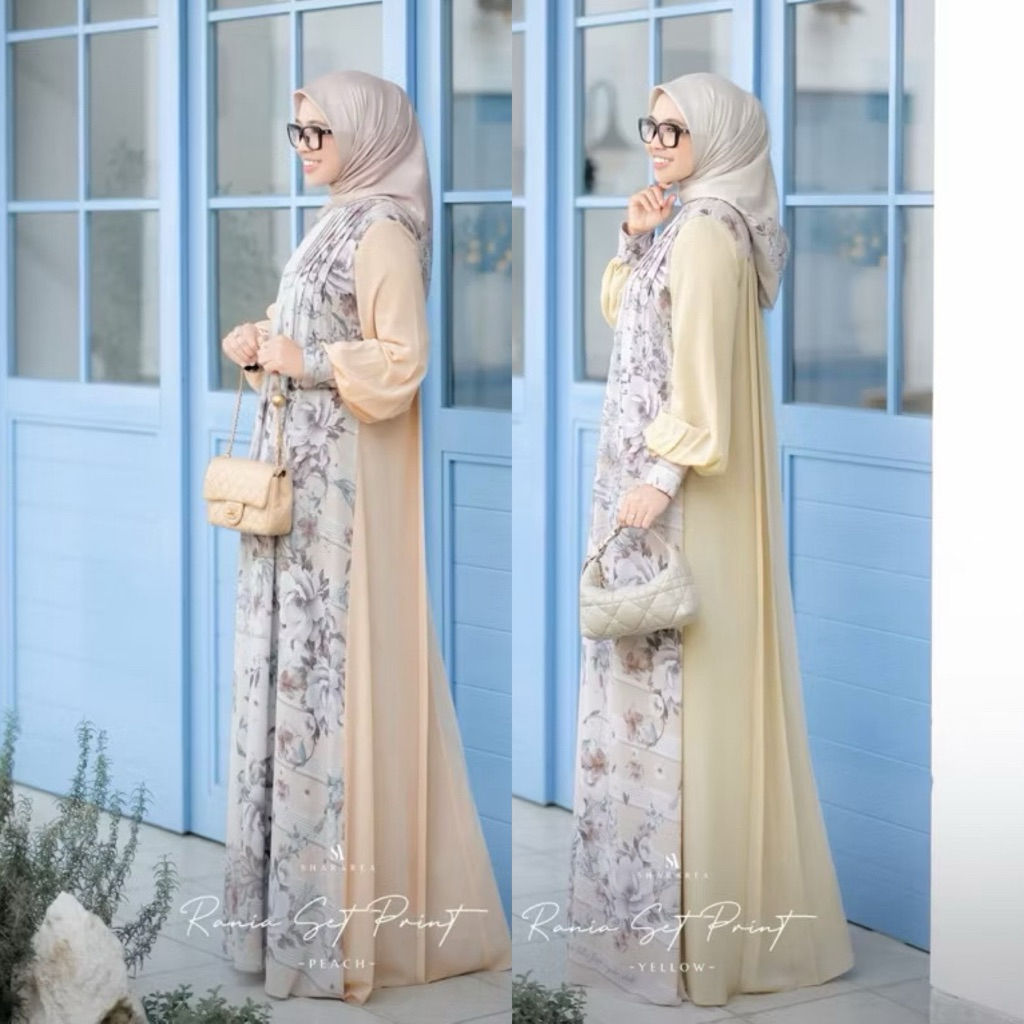 Rania Set Print Dress Scarf By Shararea