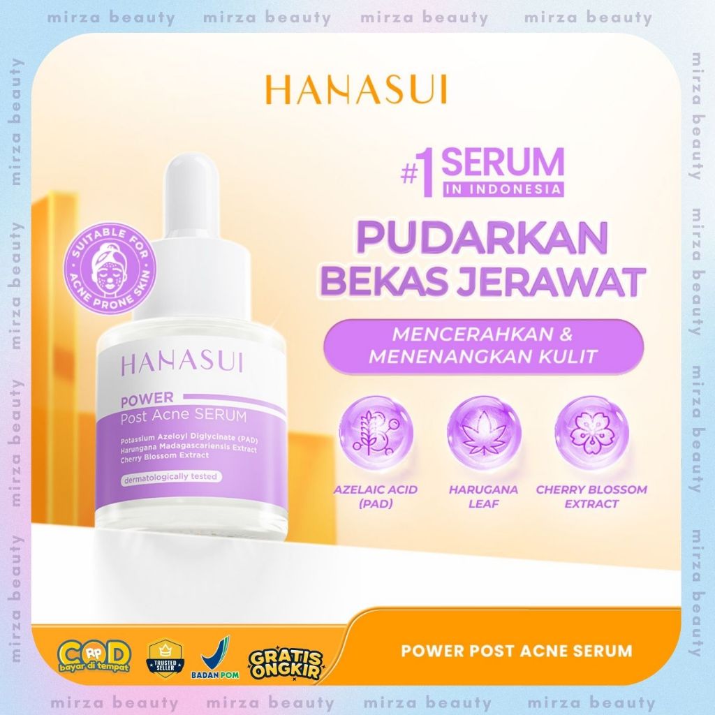 Hanasui Power Post Acne Serum - Pudarkan Bekas Jerawat PIE & PIH Mencerahkan dan Kurangi Kemerahan